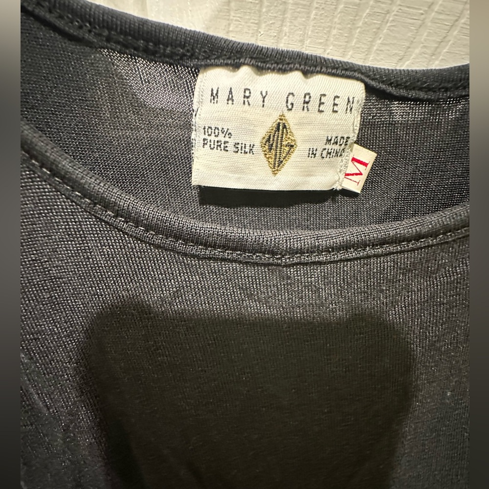 100% Pure Silk Black Tank Top Vintage M - Picture 3 of 4